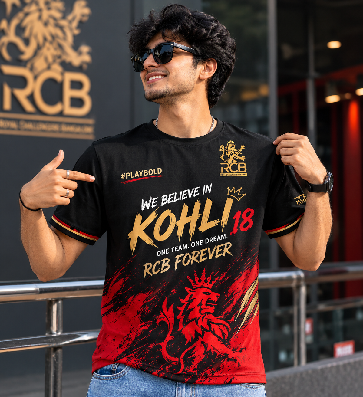RCB Bold & Black Graphic Tee